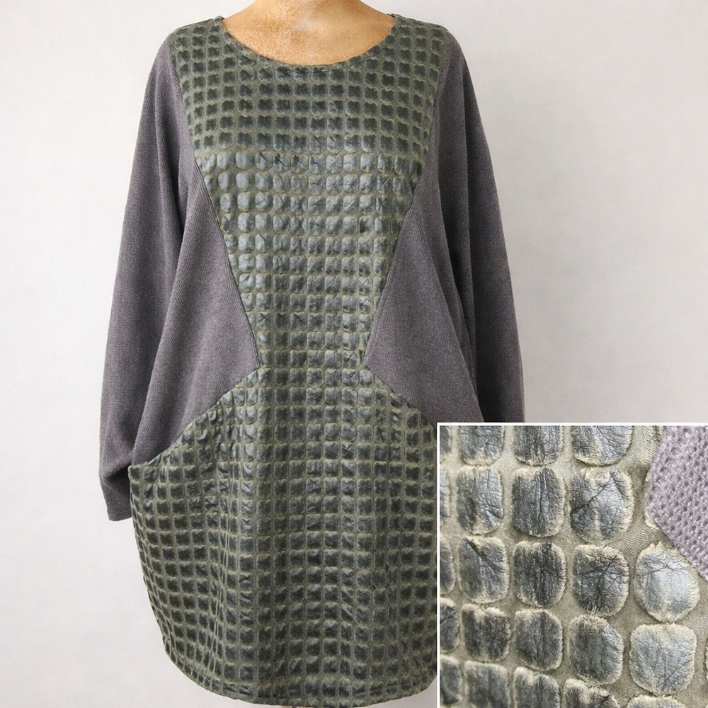 Niche Nilgun Derman‎ Lagenlook Cocoon Tunic Art to Wear Textured M Oversized
